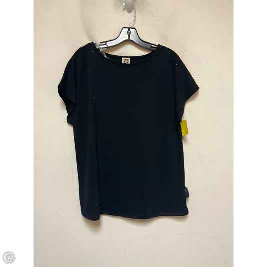 Top Short Sleeve By Anne Klein In Black, Size: M