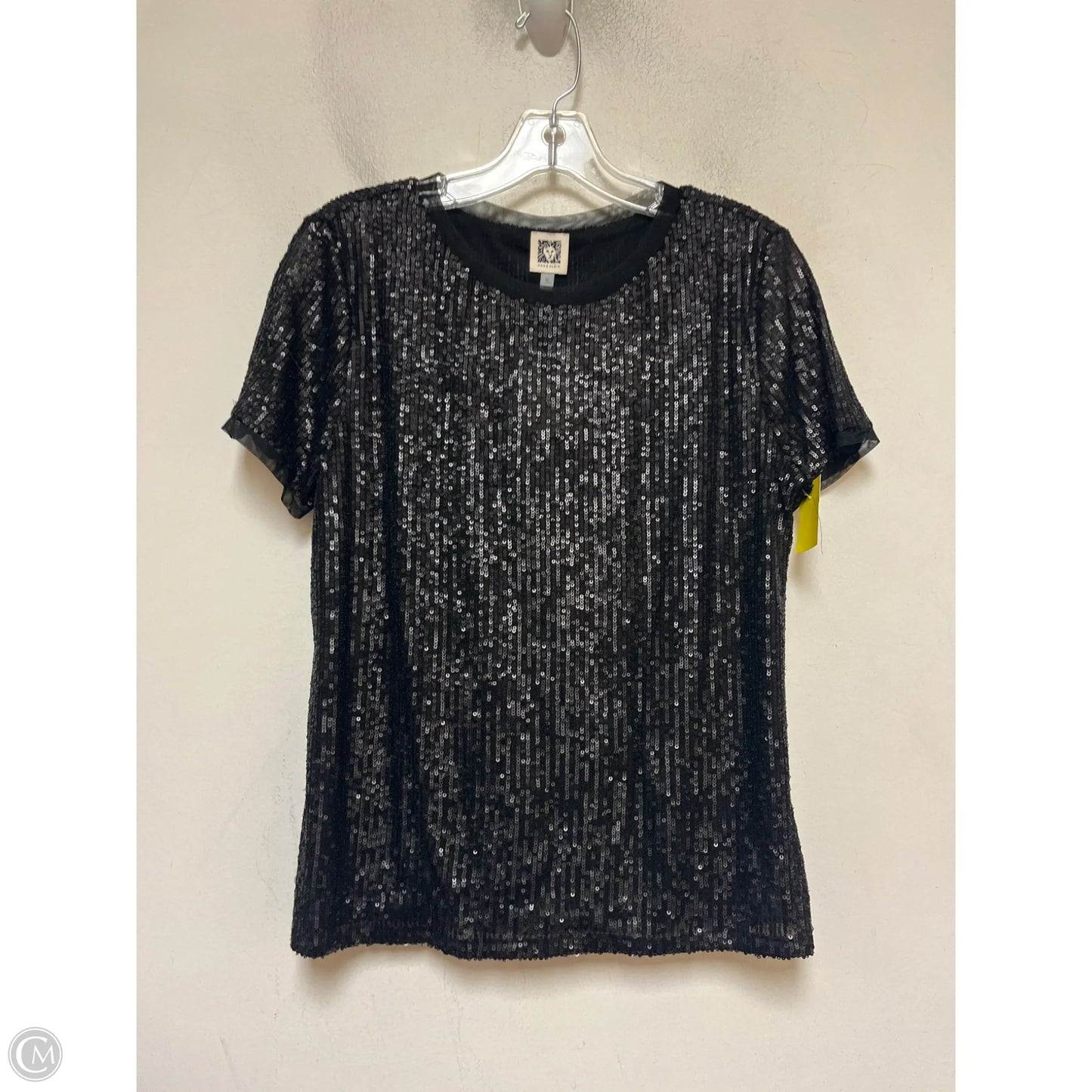 Top Short Sleeve By Anne Klein In Black, Size: M