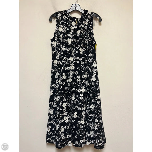 Dress Casual Midi By Calvin Klein In Black & White, Size: L