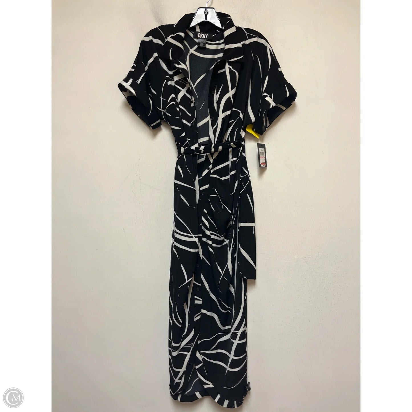 Dress Casual Maxi By Dkny In Black & White, Size: M