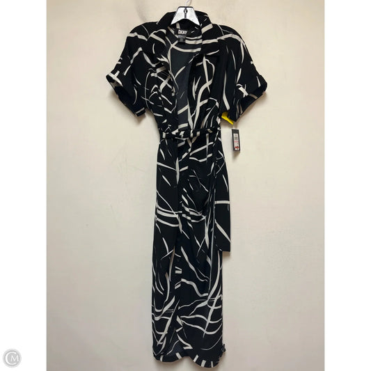 Dress Casual Maxi By Dkny In Black & White, Size: M