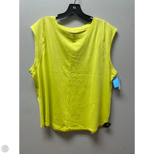 Top Sleeveless Basic By Talbots In Chartreuse, Size: Xl