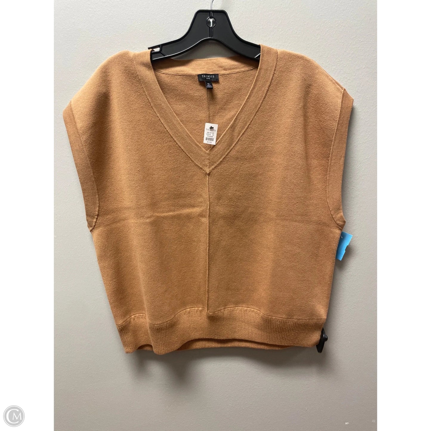 Vest Sweater By Talbots In Tan, Size: Xlp