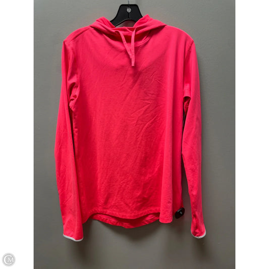 Athletic Top Long Sleeve Hoodie By Nike Apparel In Coral, Size: Xl