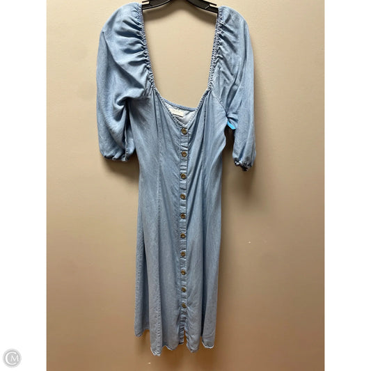 Dress Casual Midi By Zara In Blue Denim, Size: M