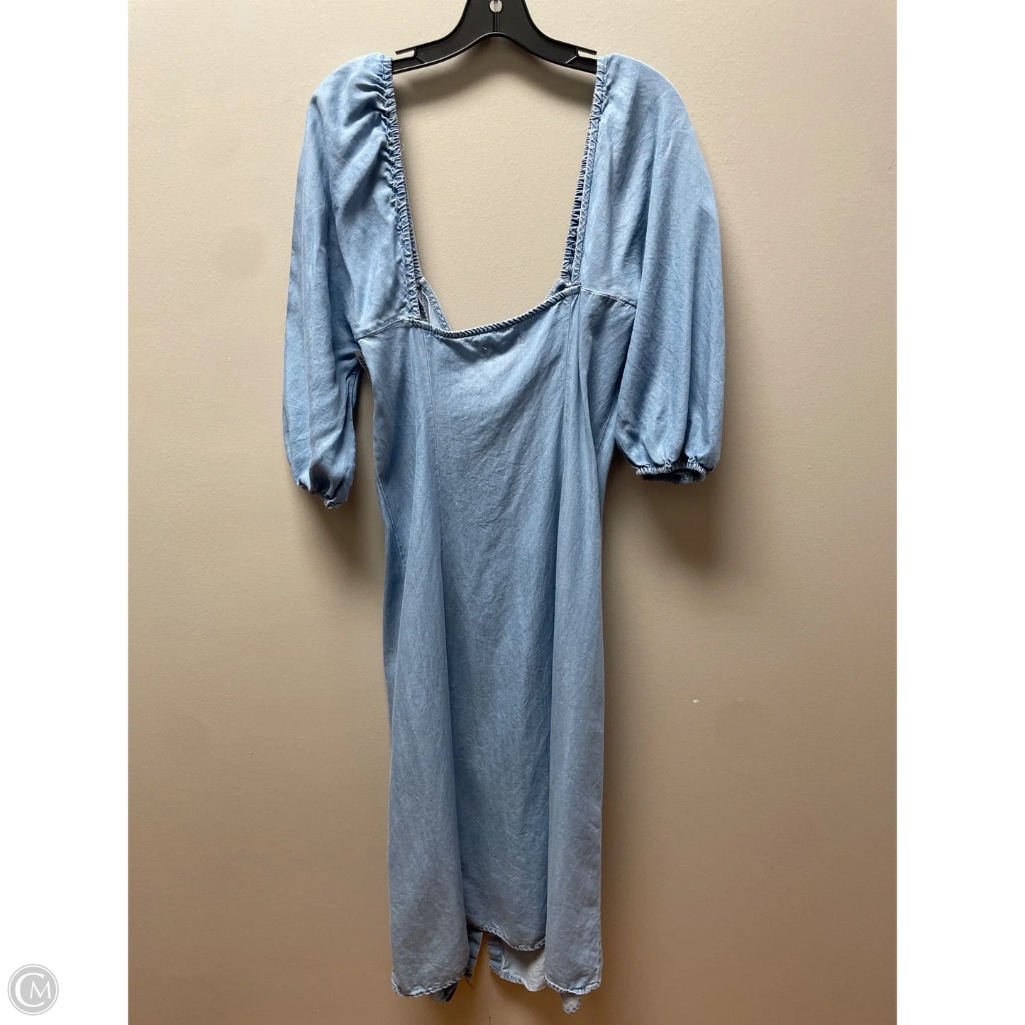 Dress Casual Midi By Zara In Blue Denim, Size: M