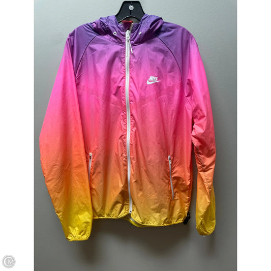 Jacket Windbreaker By Nike Apparel In Rainbow Print, Size: L