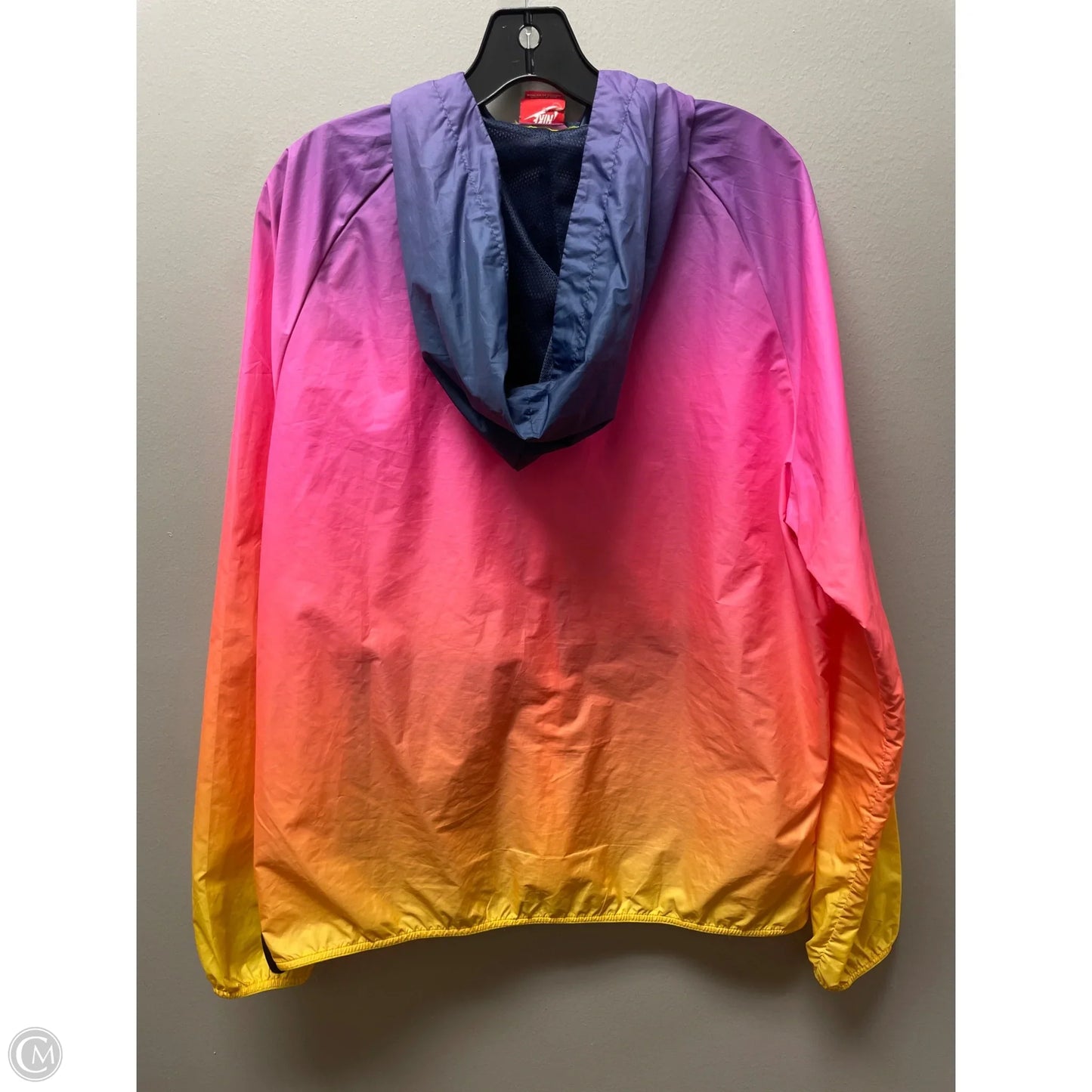 Jacket Windbreaker By Nike Apparel In Rainbow Print, Size: L