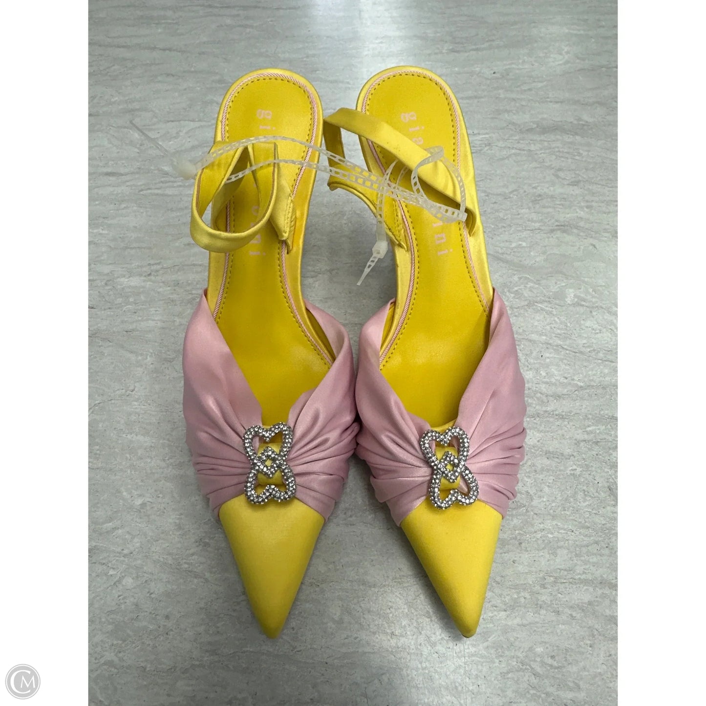 Shoes Heels Stiletto By Gianni Bini In Pink & Yellow, Size: 9