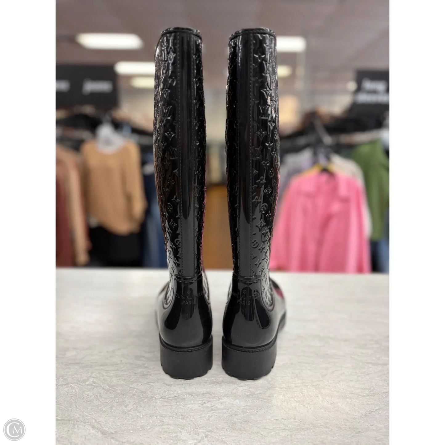 Boots Luxury Designer By Louis Vuitton In Black, Size: 9