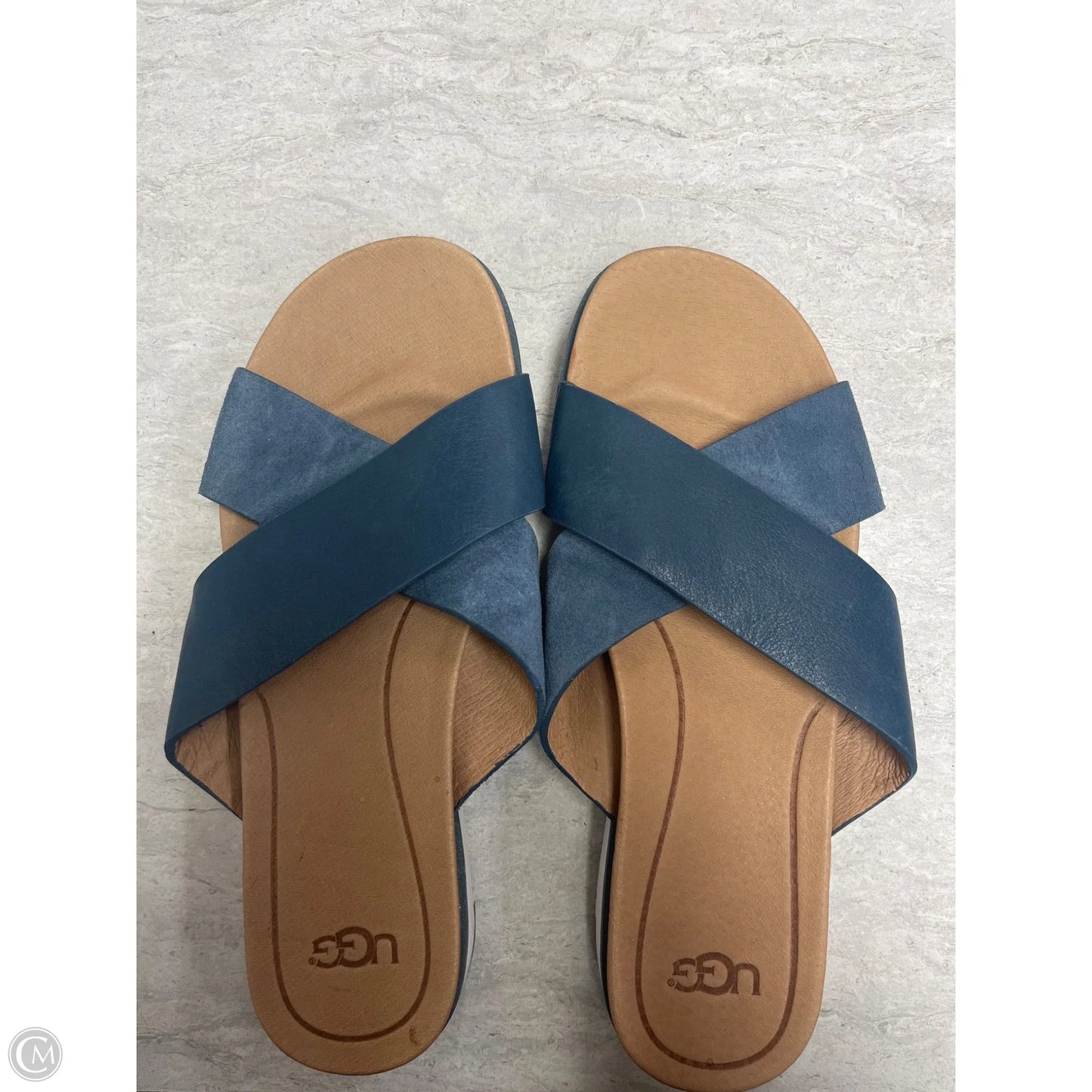 Sandals Designer By Ugg In Blue, Size: 7