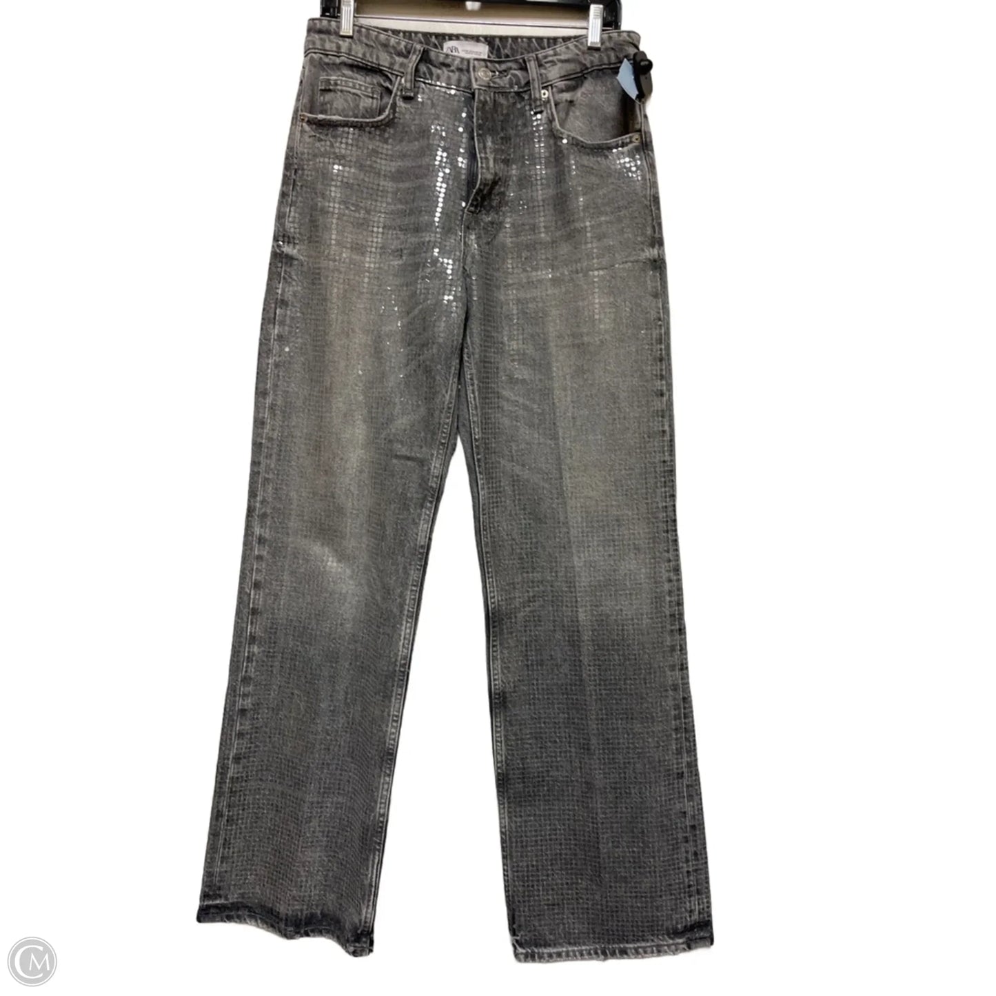 Jeans Straight By Zara In Grey, Size: 8