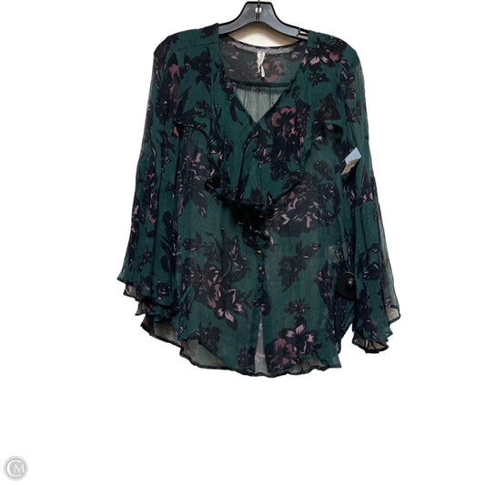 Top Long Sleeve By Anthropologie In Floral Print, Size: Xs