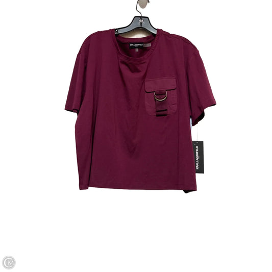 Top Short Sleeve Designer By Karl Lagerfeld In Purple, Size: Xl