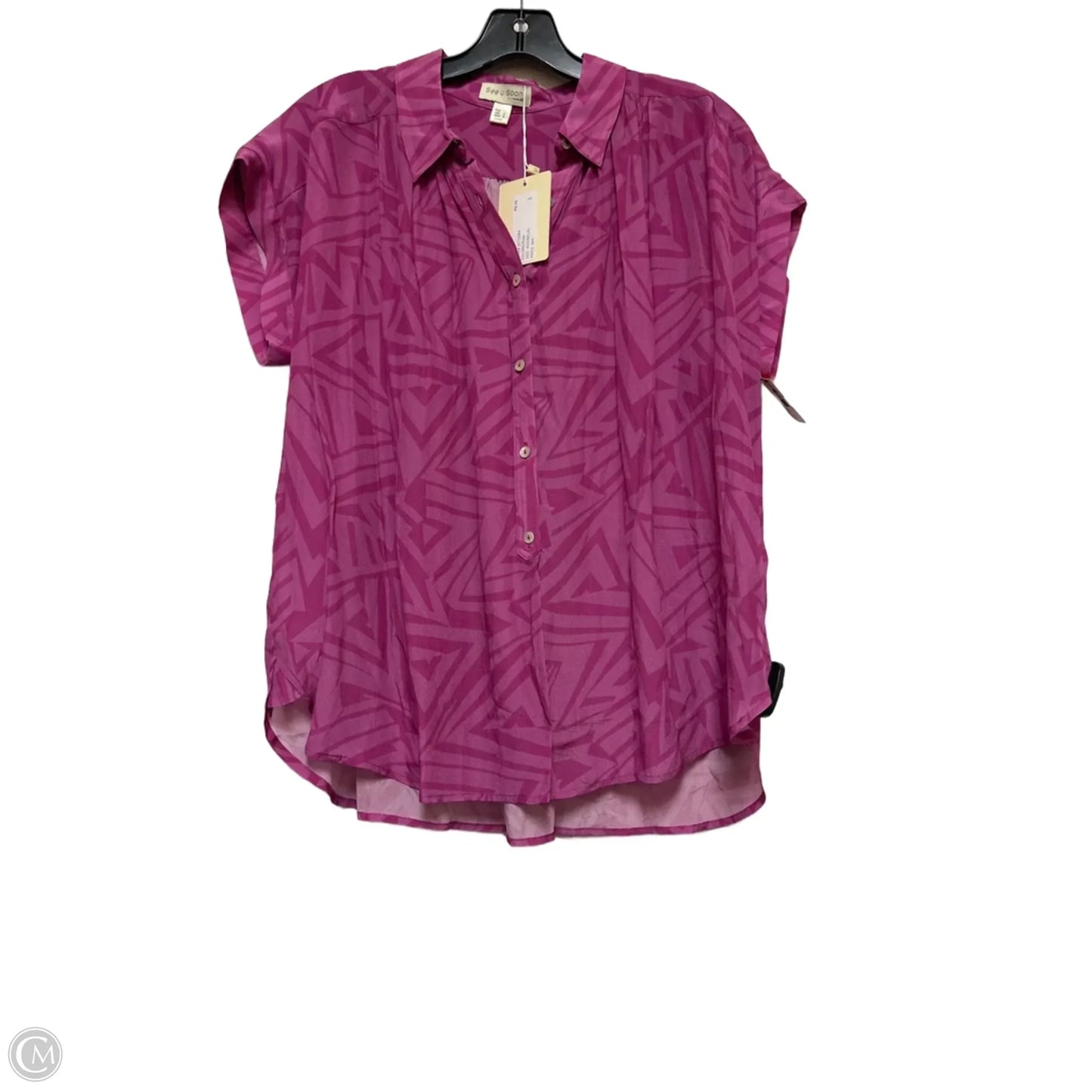 Top Short Sleeve By Clothes Mentor In Pink & Purple, Size: S