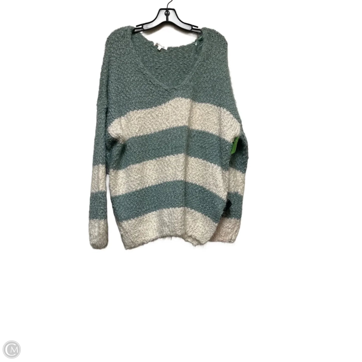 Sweater By Miracle In Green & White, Size: M