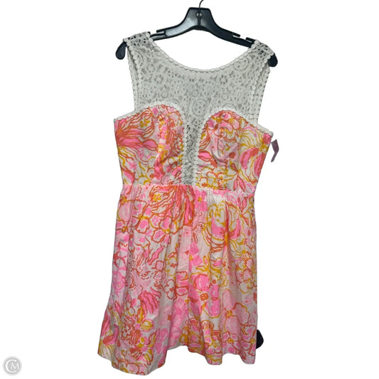 Dress Designer By Lilly Pulitzer In Pink & Yellow, Size: 8