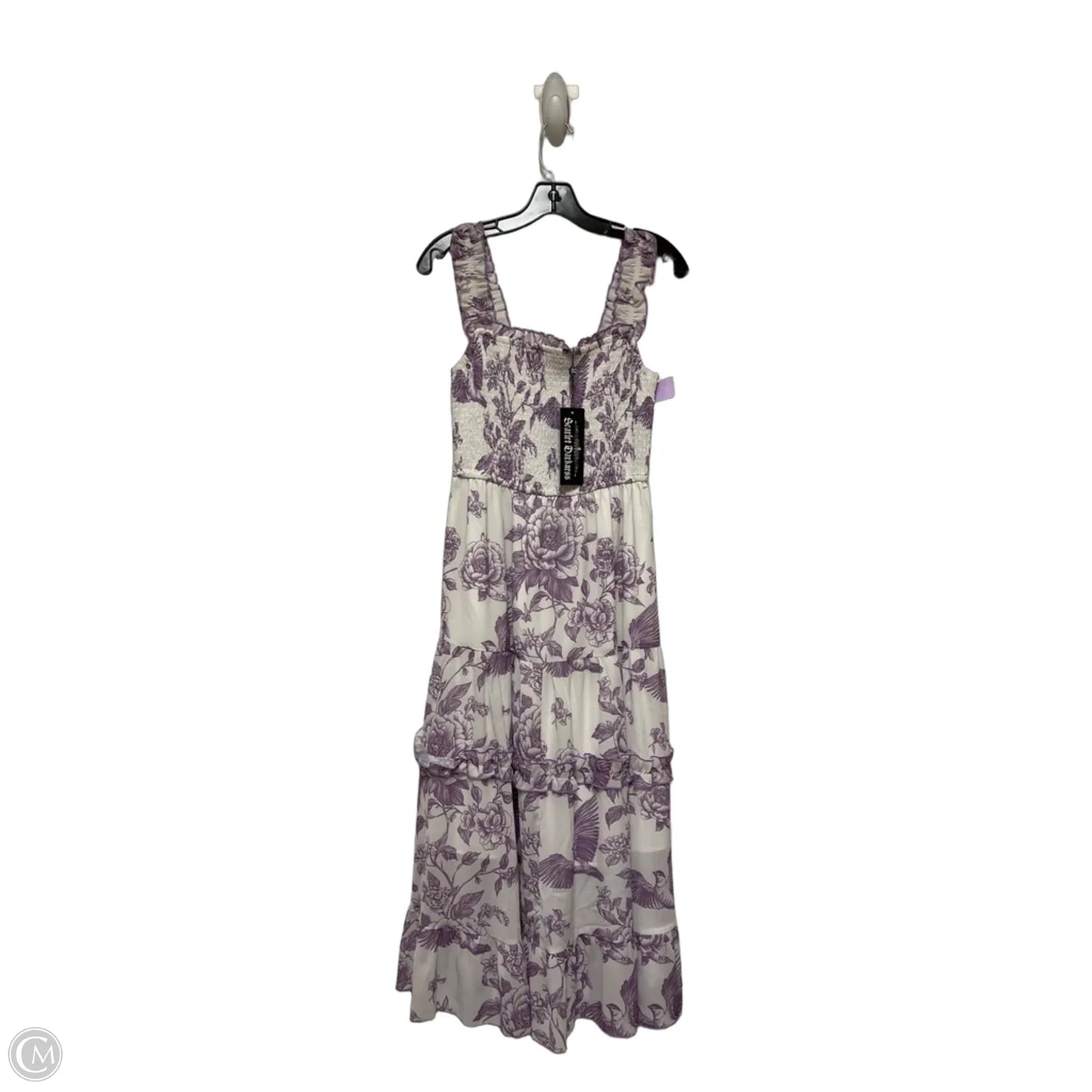 Dress Casual Midi By Clothes Mentor In Purple & White, Size: M