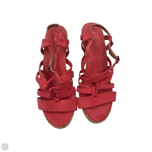 Sandals Heels Wedge By Clothes Mentor In Coral, Size: 7