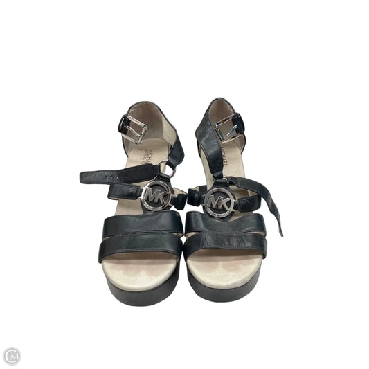 Sandals Heels Wedge By Michael By Michael Kors In Black, Size: 8.5