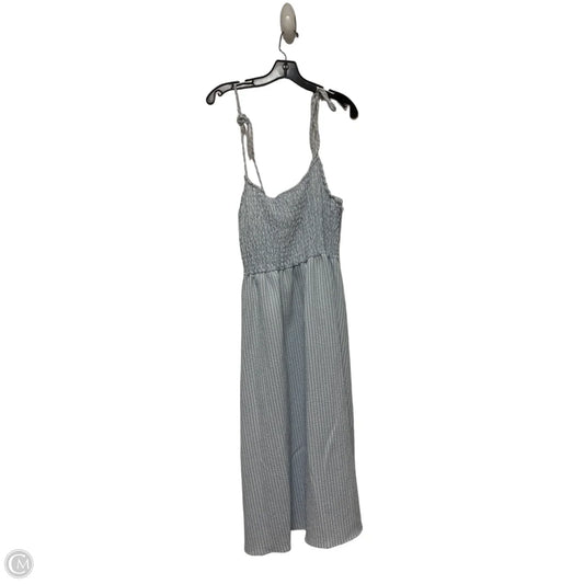 Dress Casual Midi By Divided In Blue & White, Size: L