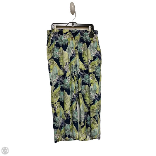 Pants Cropped By Clothes Mentor In Blue & Green, Size: 14