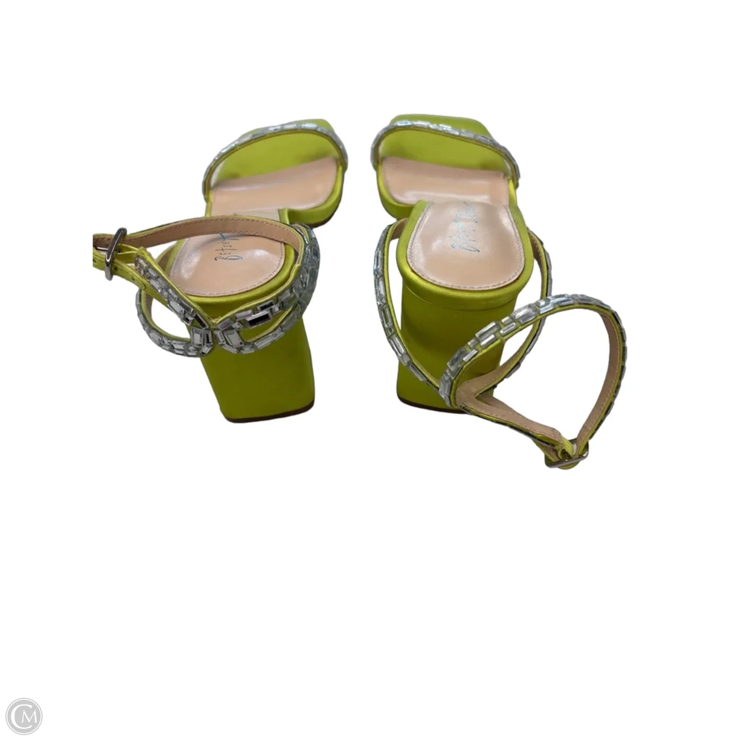 Shoes Heels Block By Betsey Johnson In Green & Silver, Size: 9.5
