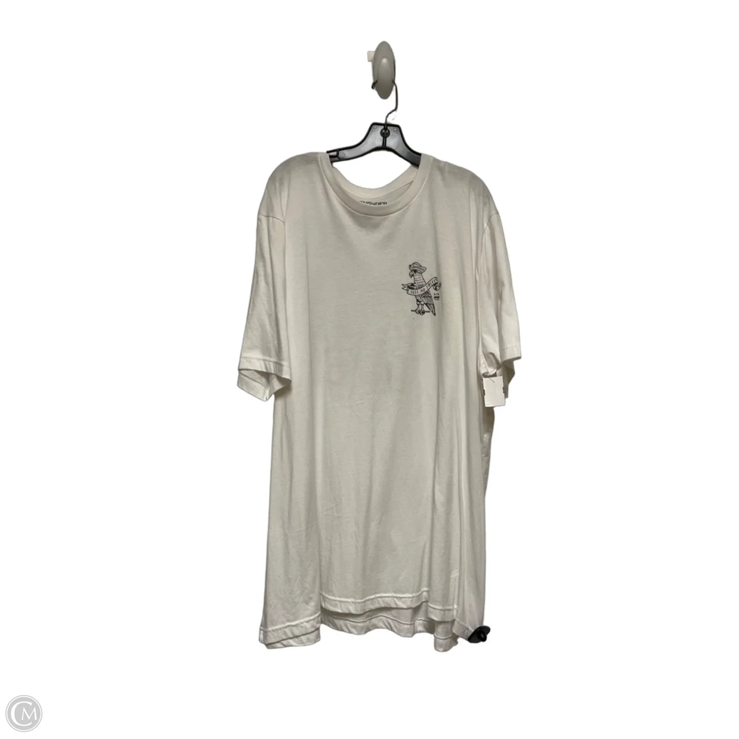 Top Short Sleeve Basic By Clothes Mentor In Grey & White, Size: 4x