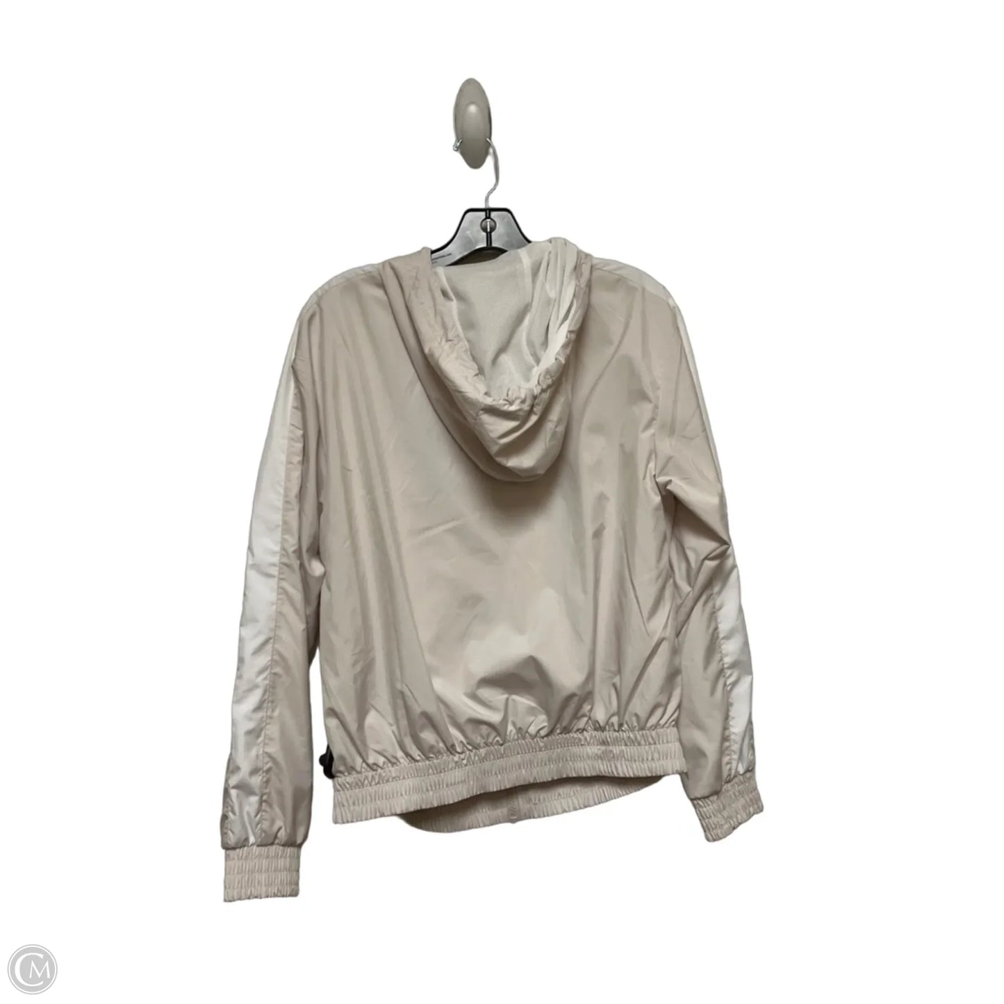 Athletic Jacket By Nike In Tan & White, Size: Xs
