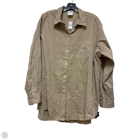 Top Long Sleeve By Gap In Beige, Size: Xl