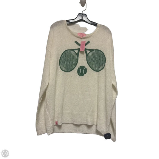 Top Long Sleeve By Simply Southern In Cream & Green, Size: Xl