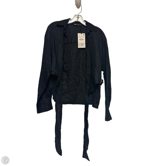 Top Long Sleeve By Zara In Black, Size: M