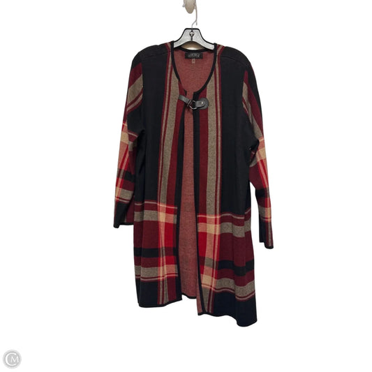Sweater Cardigan By Kasper In Plaid Pattern, Size: 2x