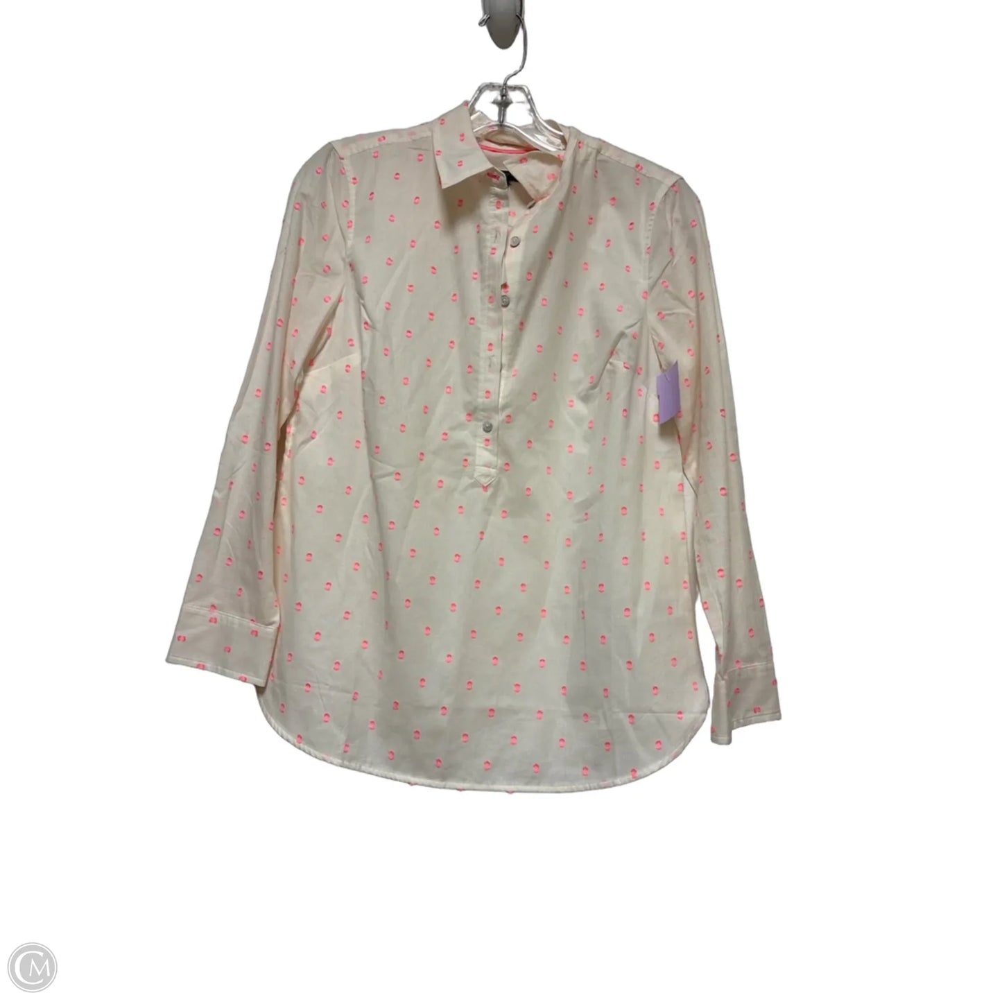 Top Long Sleeve By Talbots In Cream & Pink, Size: Sp