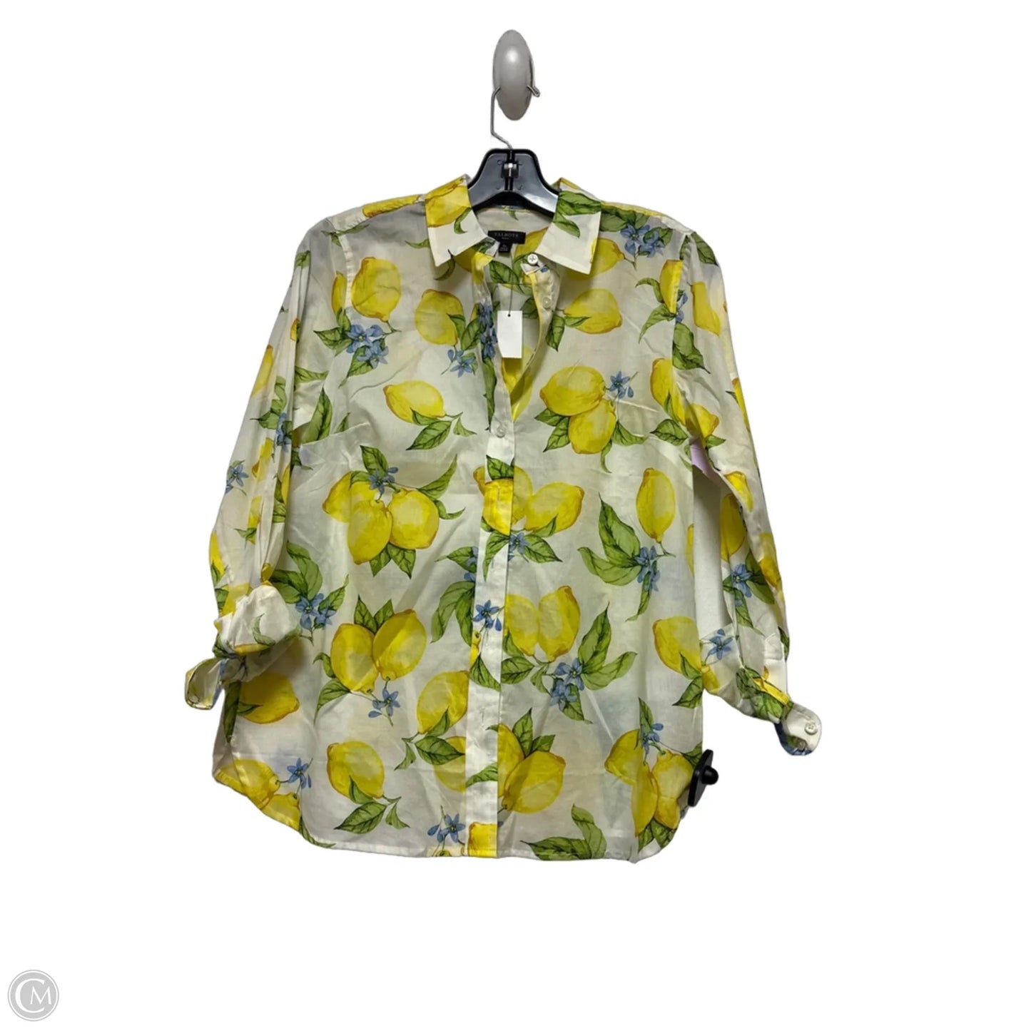 Top Long Sleeve By Talbots In Green & Yellow, Size: Sp