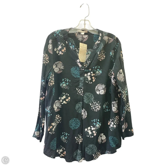 Top Long Sleeve By Woman Within In Black & White, Size: 1x
