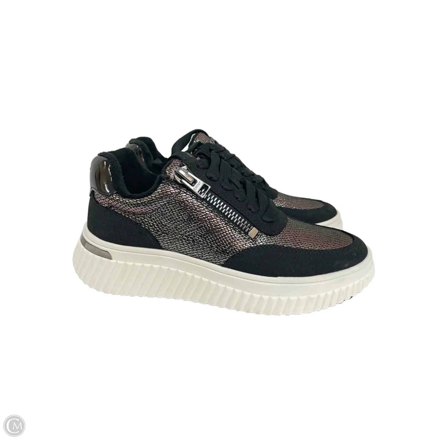 Shoes Sneakers By Dkny In Black & Gold, Size: 7.5