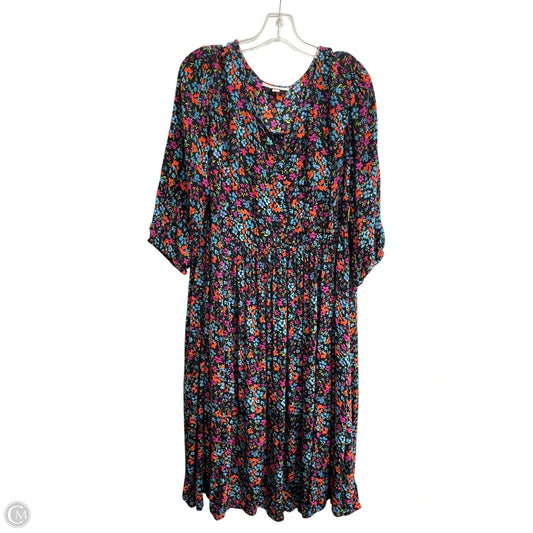 Dress Casual Midi By Woman Within In Floral Print, Size: 2x