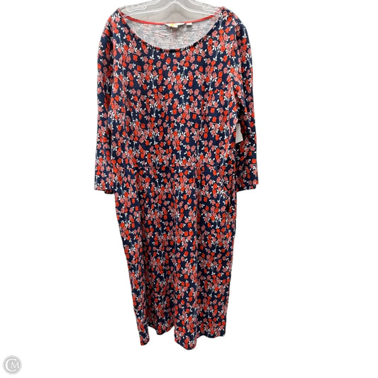Dress Casual Midi By Boden In Blue & Orange, Size: 2x