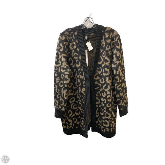Sweater Cardigan By Aqua In Animal Print, Size: Xl