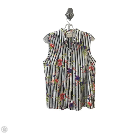 Top Sleeveless By Chicos In Floral Print, Size: M