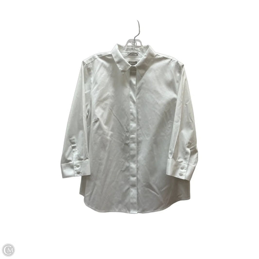 Top 3/4 Sleeve By Chicos In White, Size: M