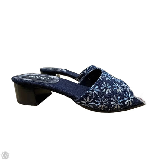 Sandals Heels Block By Vaneli In Blue, Size: 6.5