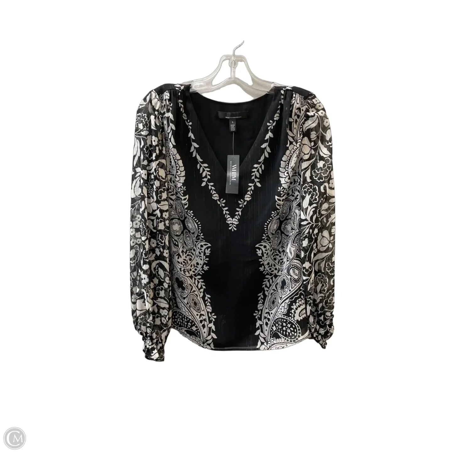 Top Long Sleeve By White House Black Market In Black & White, Size: S