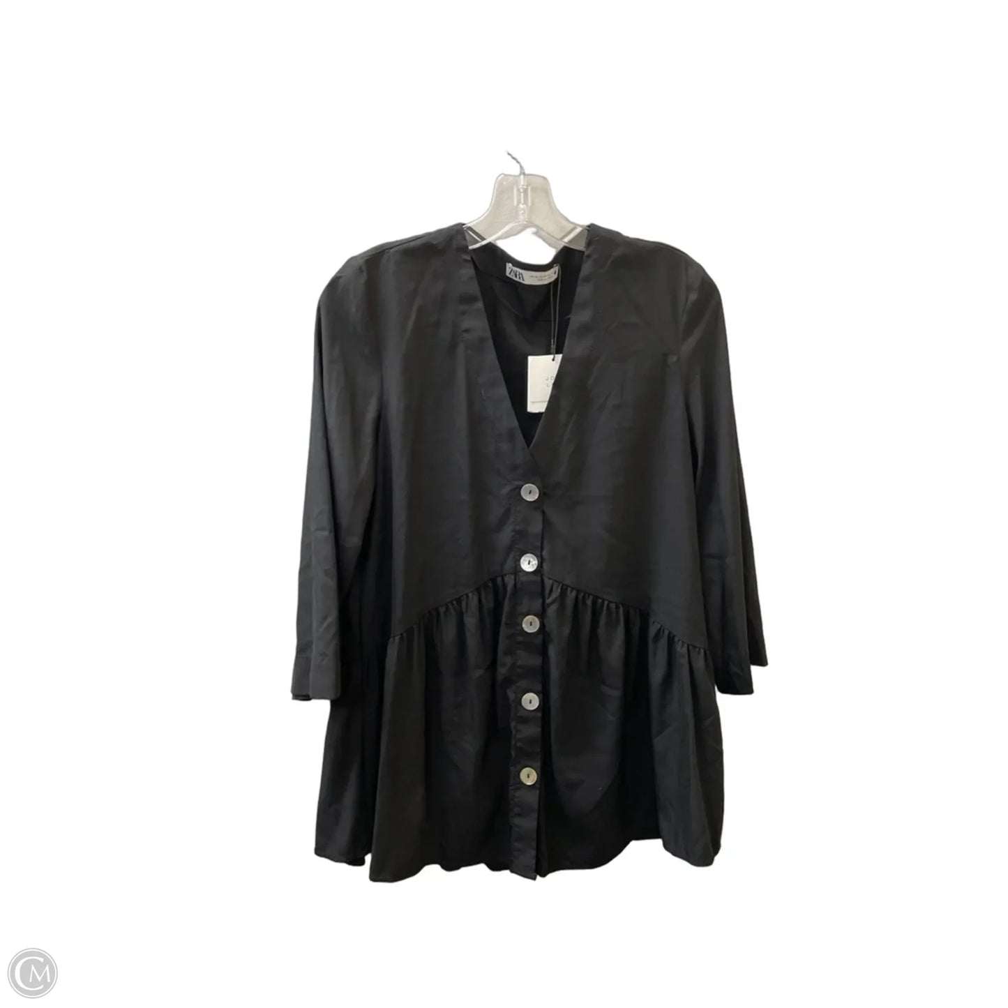 Top Long Sleeve Basic By Zara In Black, Size: Xs