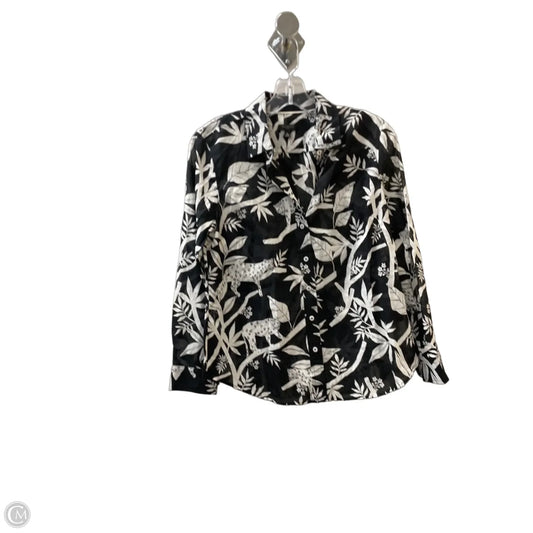 Blouse Long Sleeve By Talbots In Black & White, Size: Sp
