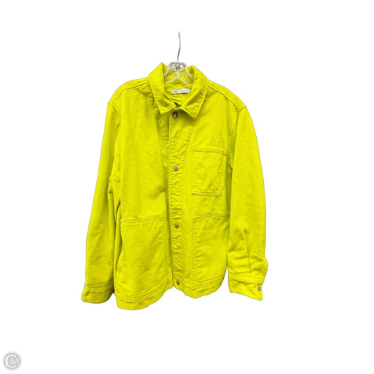 Jacket Denim By Zara In Yellow, Size: L