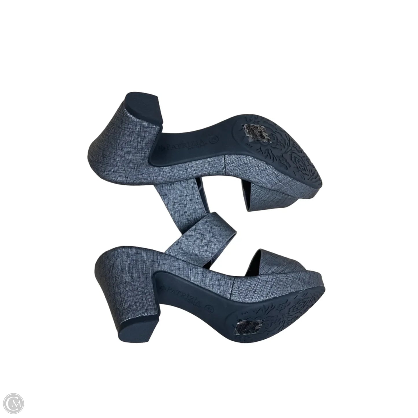 Sandals Heels Block By Patrizia In Black & Grey, Size: 9
