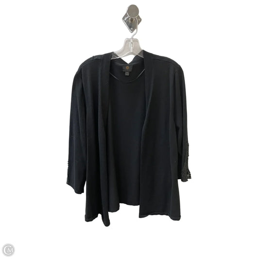 Cardigan By Jm Collections In Black, Size: 2x