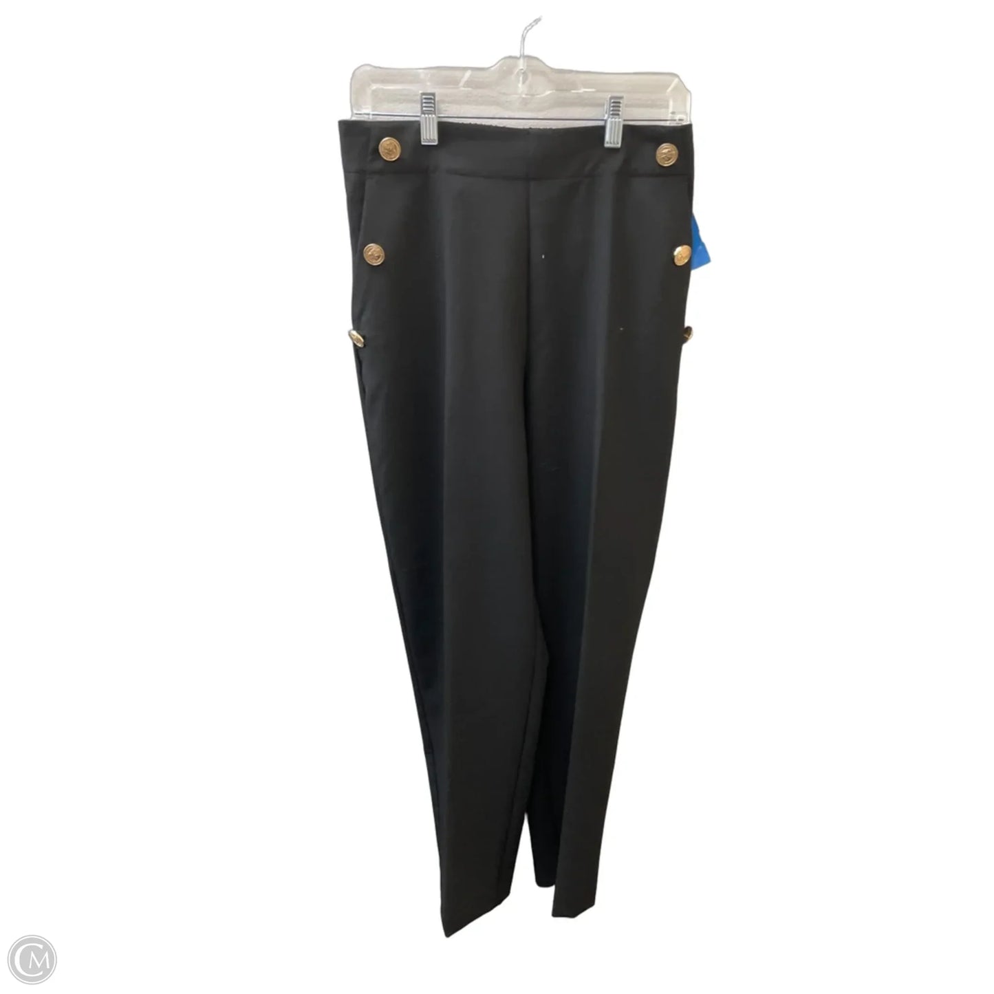Pants Cropped By Zara In Black & Gold, Size: 8